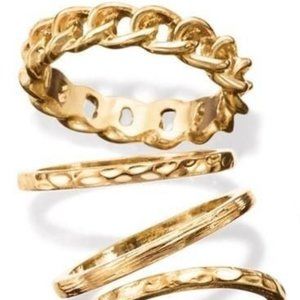 Goldtone Avon Bold Metals 5 rings set size 10
